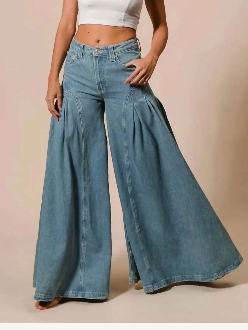 Bibi denim Wide Leg High-Waist Jeans - black Denim